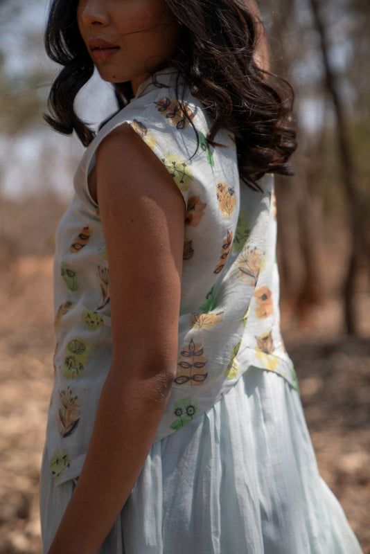 Blue Waistcoat Dress