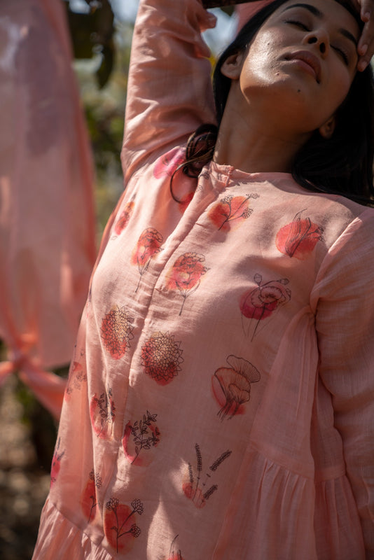 Peach Flare Dress