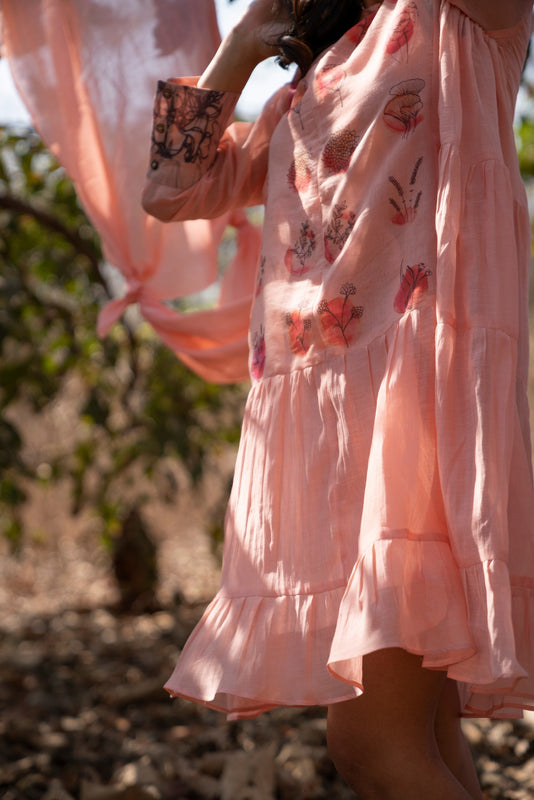 Peach Flare Dress