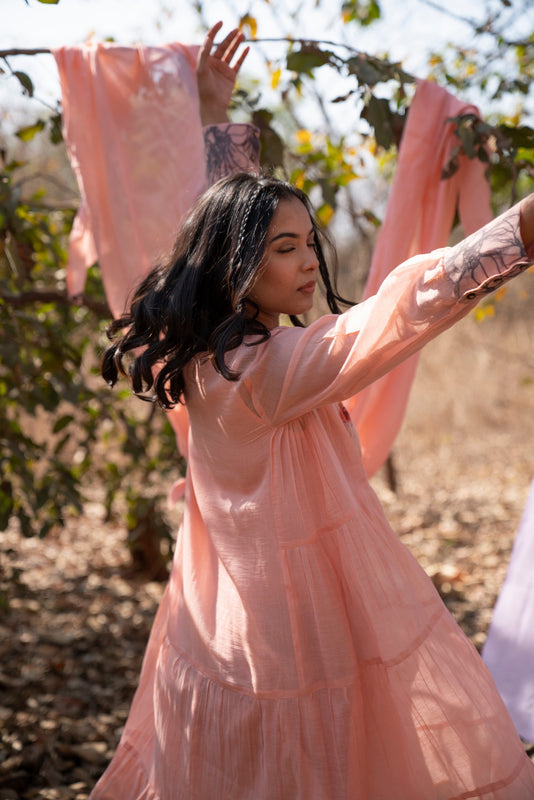 Peach Flare Dress